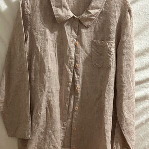 Flax Orange, Tan and Gray Plaid Shirt